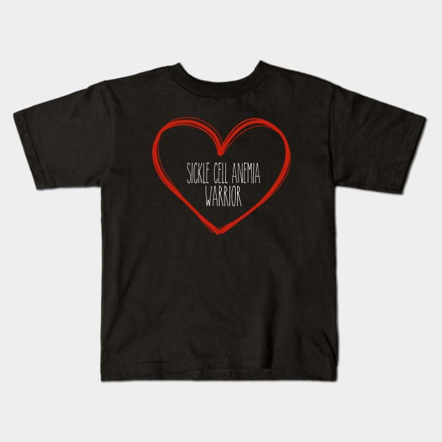 Sickle Cell Anemia Warrior Heart Support Kids T-Shirt by MerchAndrey